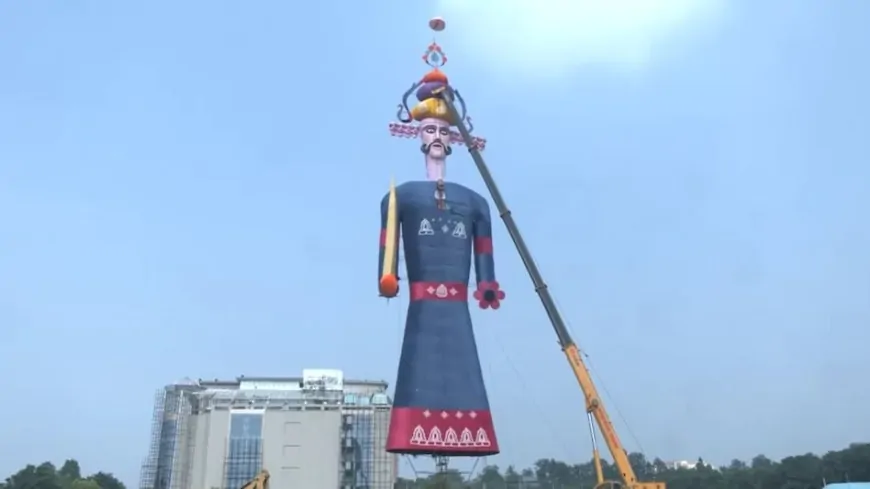 पंचकूला में 180 फीट ऊंचे रावण के पुतले का CM नायब सिंह सैनी ने किया दहन