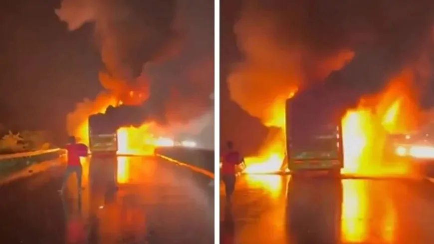 बेंगलुरु-हैदराबाद हाईवे पर बाइक से टक्कर के बाद बस में लगी आग, 12 लोगों की मौत