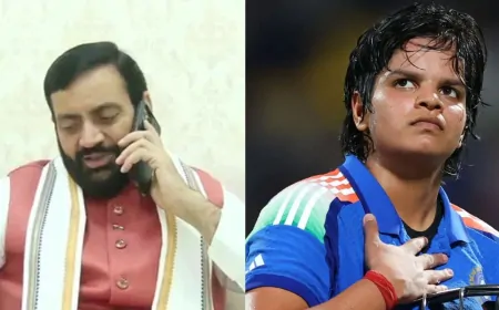 CM सैनी ने विश्व विजेता महिला खिलाड़ी शेफाली वर्मा से फोन पर की बात, पूरी टीम को दी बधाई 