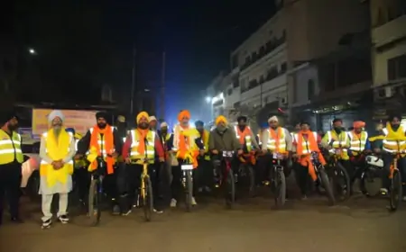 श्री गुरु तेग बहादुर जी की शहीदी शताब्दी पर आयोजित साइकिल यात्रा का लुधियाना में किया गया स्वागत