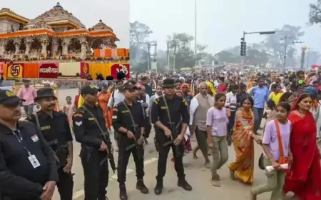 UP News : ध्वजारोहण समारोह को लेकर राम मंदिर की सुरक्षा कड़ी, आसमान से लेकर जमीन तक की जा रही है निगरानी