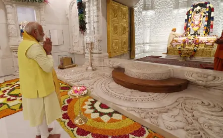 Uttar Pradesh : राम जन्म भूमि पहुंचे PM मोदी, किया भव्य रोड शो 