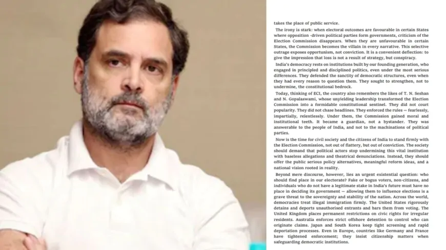देश के प्रमुख 272 हस्तियों ने EC के समर्थन में लिखा खुला पत्र, कांग्रेस और विपक्षी नेताओं पर लगाए गंभीर आरोप