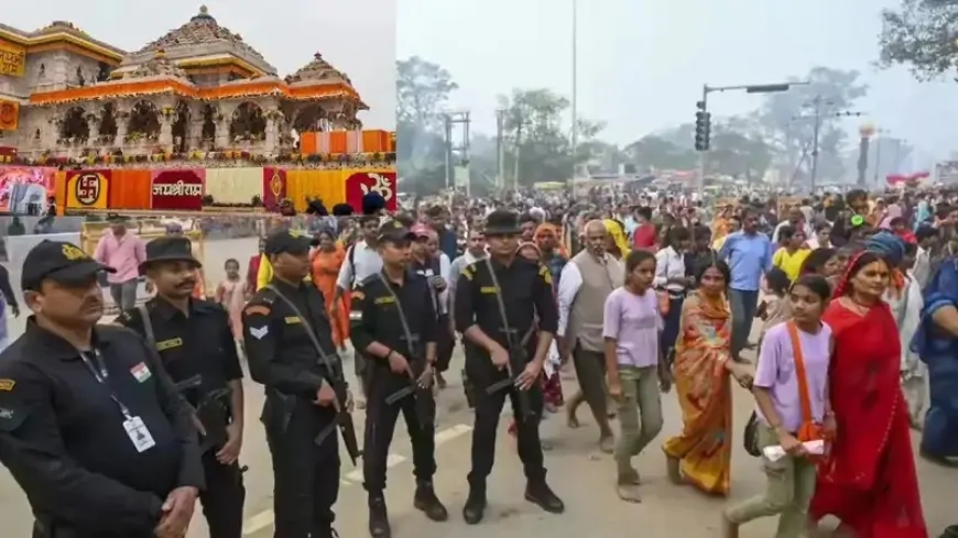 UP News : ध्वजारोहण समारोह को लेकर राम मंदिर की सुरक्षा कड़ी, आसमान से लेकर जमीन तक की जा रही है निगरानी