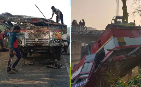 UP News : बलरामपुर में भीषण सड़क हादसा, हाईटेंशन लाइन की चपेट में आई बस में लगी आग