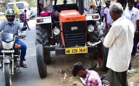 Haryana : कुरुक्षेत्र में दर्दनाक सड़क हादसा, ट्रैक्टर की टक्कर से 20 वर्षीय युवक की मौत