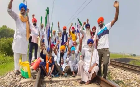 Punjab : किसानों का रेल रोको आंदोलन, 26 जगहों पर धरना देने का ऐलान