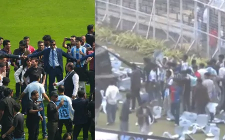 Kolkata : Messi के कार्यक्रम में अफरा-तफरी, प्रशंसकों ने स्टेडियम में की तोड़फोड़