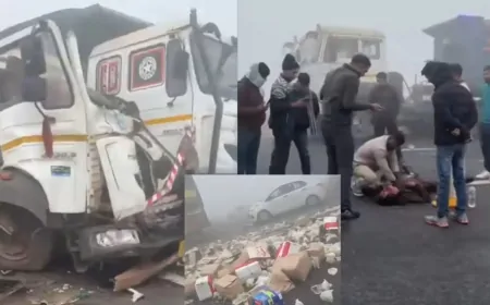 Delhi-Mumbai एक्सप्रेसवे पर हुआ सड़क हादसा, कंटेनर में घुसी तेज रफ्तार कार, 2 की मौत