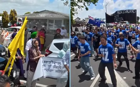 न्यूजीलैंड में सिख समुदाय के नगर कीर्तन का विरोध, प्रदर्शनकारियों ने रास्ता रोककर ‘हाका’ प्रदर्शन किया 