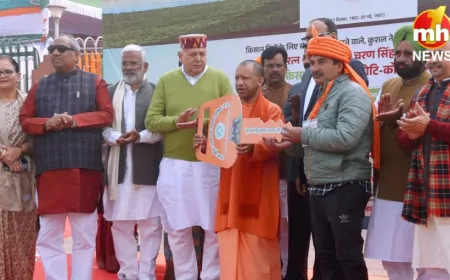 UP News : CM योगी ने चौधरी चरण सिंह की जयंती पर लखनऊ में किसानों को बांटे ट्रैक्टर