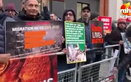 London तक पहुंची बांग्लादेश हिंसा की आग, हिंदुओं पर अत्याचार के खिलाफ प्रदर्शन