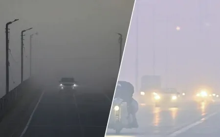 Delhi-NCR में ठंड, कोहरा और प्रदूषण, घने कोहरे की वजह से विजिबिलिटी हुई कम
