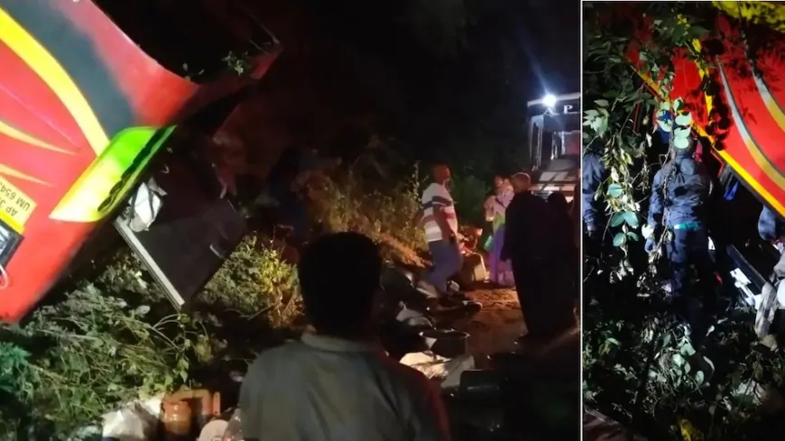 आंध्र प्रदेश में दर्दनाक सड़क हादसा, खाई में बस गिरने से 8 से ज्यादा लोगों की मौत
