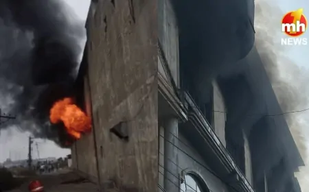 Punjab : लुधियाना की फैक्ट्री में लगी भीषण आग, मौके पर पहुंची फायर ब्रिगेड की टीम