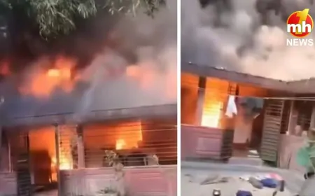 बांग्लादेश में हिंदुओं पर हमले आपे से बाहर, टीचर के घर में लगाई गई आग, कैमरे में कैद हुई घटना…