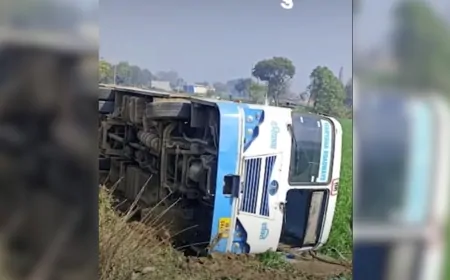 Haryana : जींद में हुआ भयानक सड़क हादसा, यात्रियों से भरी बस पलटी, 12 घायल
