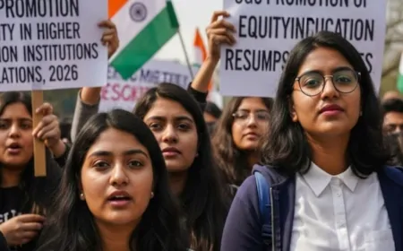 Delhi : UGC मुख्यालय के बाहर छात्रों का विरोध प्रदर्शन जारी, कानून वापस लेने की मांग तेज...