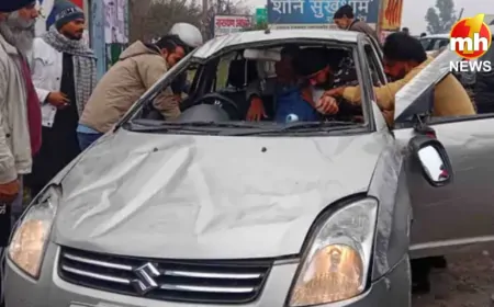 Punjab : जालंधर हाईवे पर बस से जबरदस्त टक्कर के बाद पलटी कार, 2 लोग घायल…