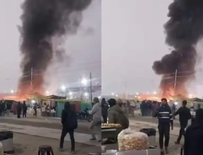 UP News : प्रयागराज माघ मेला में लगी भीषण आग, कई दुकानें जलकर खाक