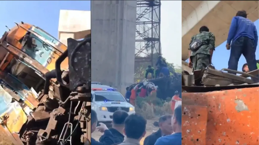 Thailand :  पैसेंजर ट्रेन पर क्रेन गिरने से भीषण रेल हादसा, 25 से अधिक लोगों की मौत,  60 से ज्यादा घायल