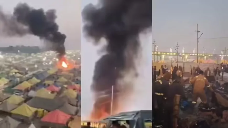 UP News : माघ मेले में फिर दूसरे दिन लगी भीषण आग, 20 से ज्यादा टेंट जले