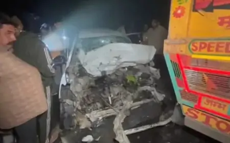 Punjab : कार-ट्रक की जोरदार भिड़ंत, 4 लोगों की मौत, घायल ड्राइवर अस्पताल में भर्ती