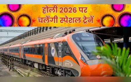 Holi 2026 Special Train : रेलवे ने फिक्स किया होली का प्लान, पटरी पर दौड़ेंगी 1410 स्पेशल ट्रेनें, यात्रियों को मिलेगी राहत…