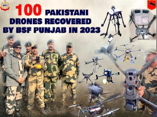 पंजाब में बीएसएफ ने इस साल 100 पाक ड्रोन किए जब्त
