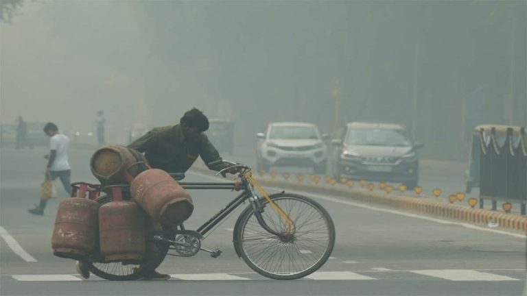 दिल्ली में तापमान 4.8 डिग्री सेल्सियस किया गया दर्ज, एक्यूआई भी 350 के पार