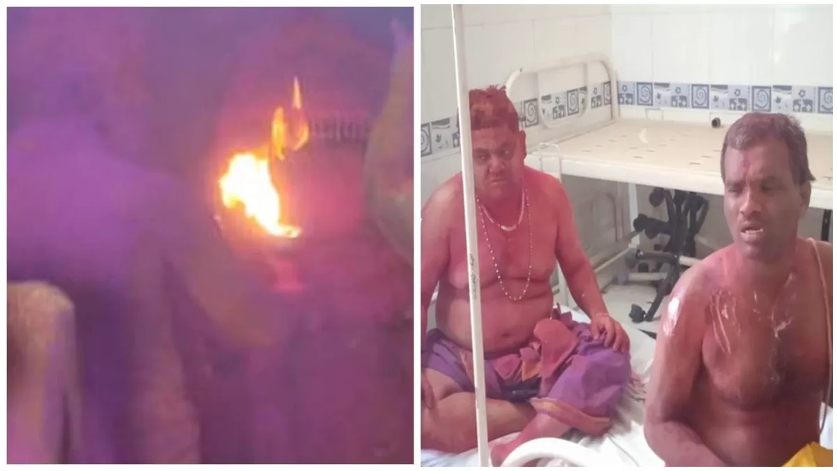 उज्जैन महाकाल मंदिर में भस्म आरती के दौरान आग लगने से 13 लोग घायल