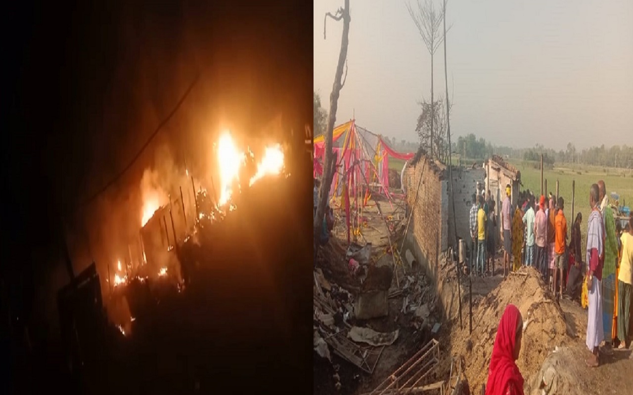 बिहार में आतिशबाजी से लगी आग की चपेट में आकर एक ही परिवार के 6 लोगों की मौत