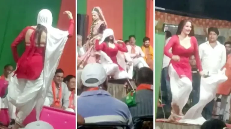 BJP प्रत्याशी की चुनावी सभा में अश्लील डांस ! सोशल मीडिया पर वायरल हो रहा वीडियो !