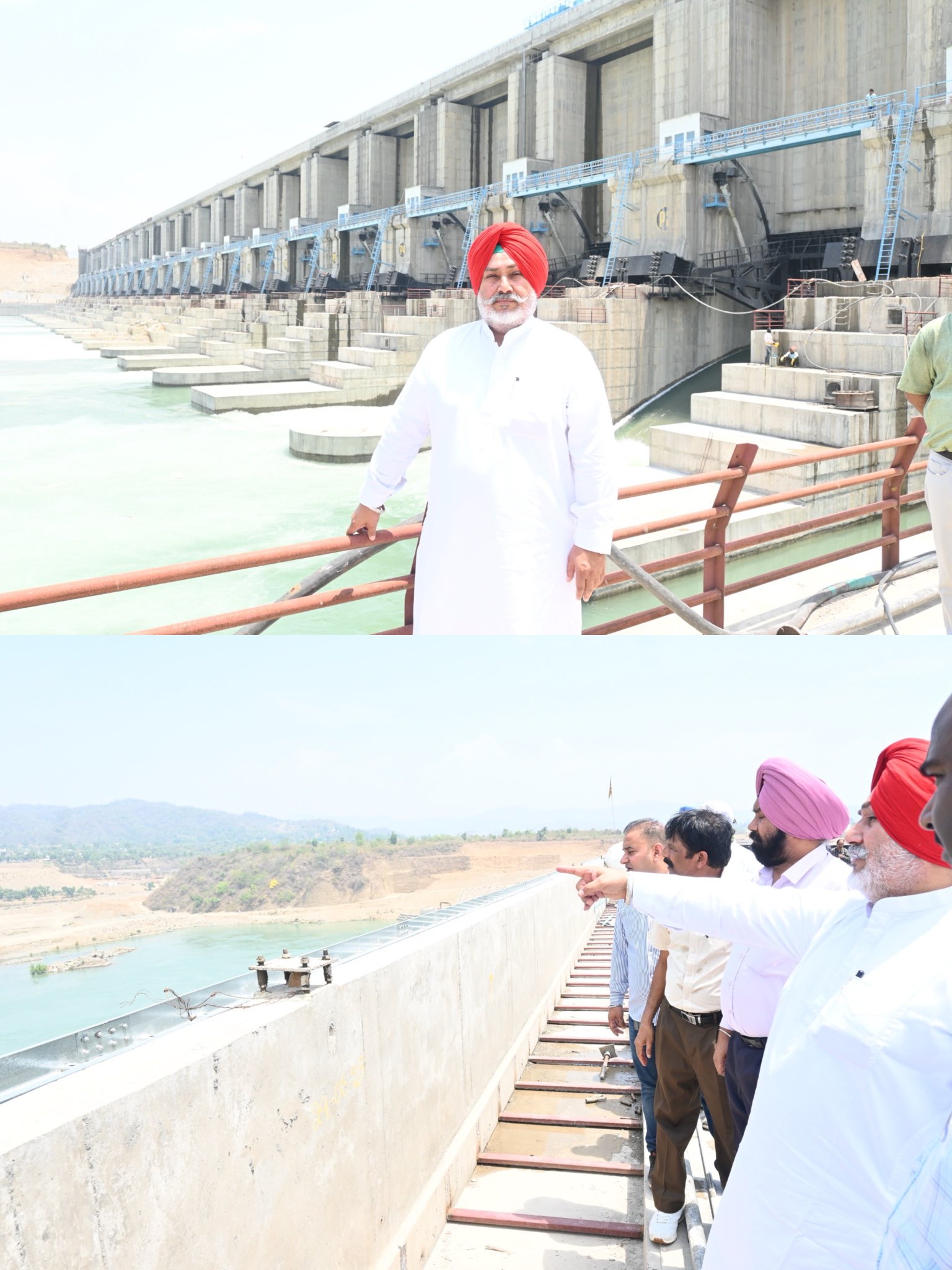 मंत्री चेतन जौड़ामाजरा ने शाहपुर कंडी बांध परियोजना का किया निरीक्षण