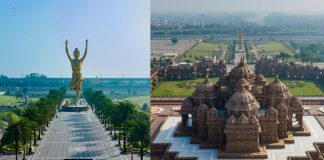 अक्षरधाम मंदिर में हुई आज 108 फीट ऊंची नीलकंठ वर्णी मूर्ति की प्राण-प्रतिष्ठा, ये है दुनिया की सबसे ऊंची ‘एक पांव पर खड़ी’ मूर्ति Akshardham Temple