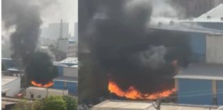 गुरुग्राम में लगी भीषण आग, द्वारका एक्सप्रेस-वे के पास धूं-धूं कर जली प्लास्टिक फैक्ट्री Gurugram
