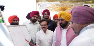 CM मान ने सतलुज पट्टी को बाढ़ों से बचाने और शाहकोट-लोहियां क्षेत्र में 38 Km लंबी धुस्सी बांध लिंक सड़क का किया शिलान्यास