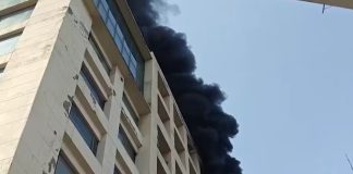 साहिबाबाद के होटल में आग से मचा हड़कंप, ऊपरी मंजिल से उठा धुएं का गुबार sahibabad
