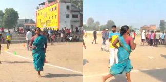 बच्चों की देखभाल और नौकरी के लिए साड़ी में 1600 मीटर दौड़ी महिला, Video Viral Video Viral